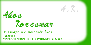 akos korcsmar business card